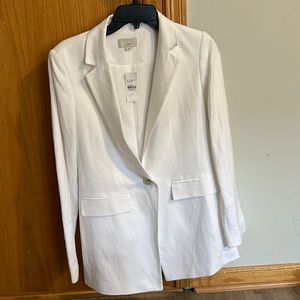 White linen LOFT blazer with button - size 2